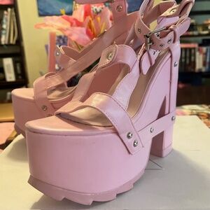 Y.R.U. Pink Nightcall Platform Platform Heels size 8